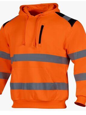 Men's High Visibility Reflective Work Hoodie,High Safety Hooded Construction SM